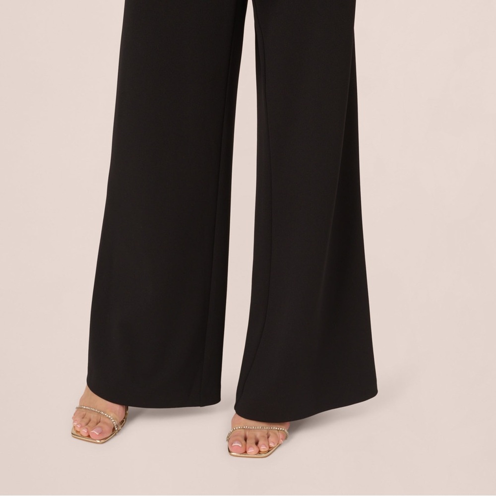 Adrianna Papell Strapless Bow Jumpsuit Black White Cocktail NWT SZ 16 GALA PARTY - Picture 5 of 13